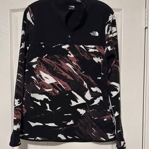 The North Face Black and Pink Patterned Pullover